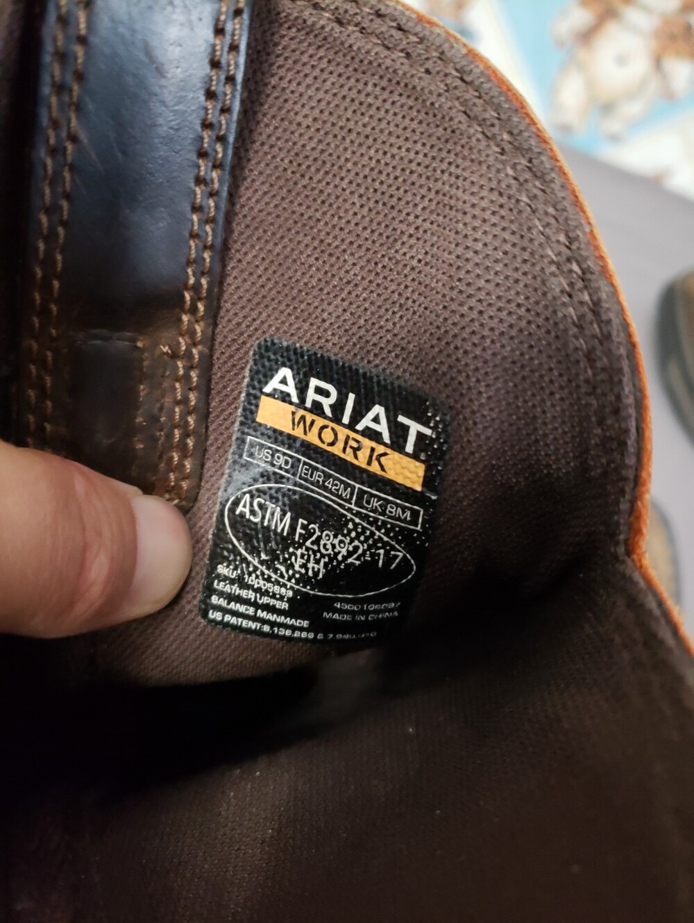 Ariat Men's Two-Tone Brown & Orange Western Work Boots Size 9D - Picture 5 of 11